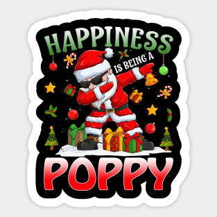 Happiness Is Being A Poppy Santa Christmas Sticker